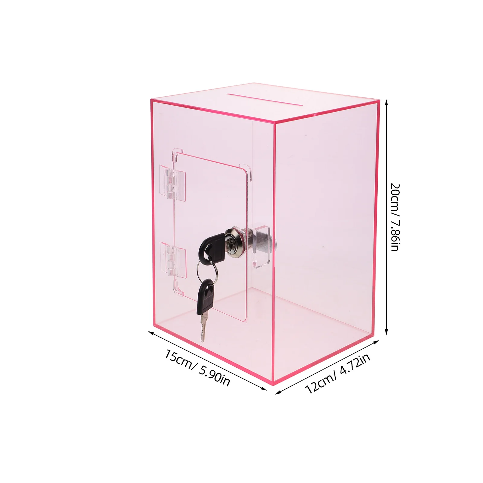 Caja de donación acrílica con cerradura, sugerencia transparente, almacenamiento de boletos, caja de reclamaciones públicas, contenedor de postes de letras