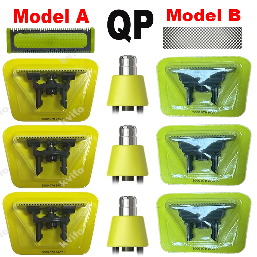New Model A/B Electric Trimmer Shaver Replacement Kit for OneBlade&One blade Compatible with QP-2520/2530/2630/6510/6520/2523