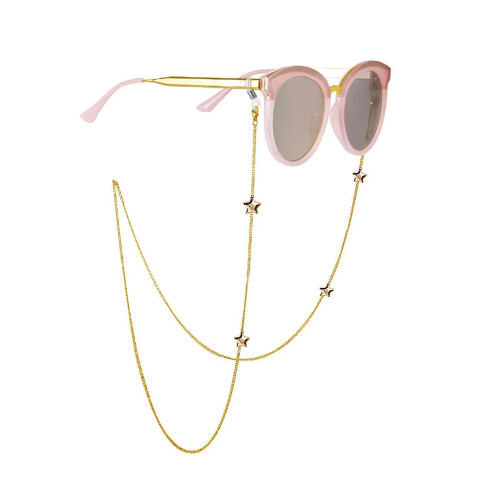 

Five-pointed Chain Eyeglass Cord Alloy Beaded Rope Retainer Personalized Fashion Chains Universal Fit Eyewear