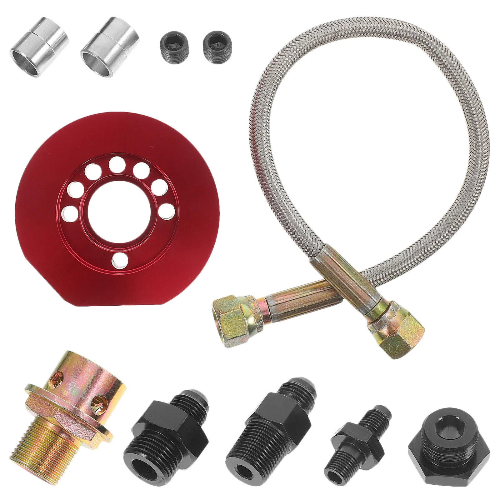 

1Set Oil Filter Sandwich Plate High Strength Car Engine Cooler Sandwich Assembly for Gauge Sensor Plate Car Engine