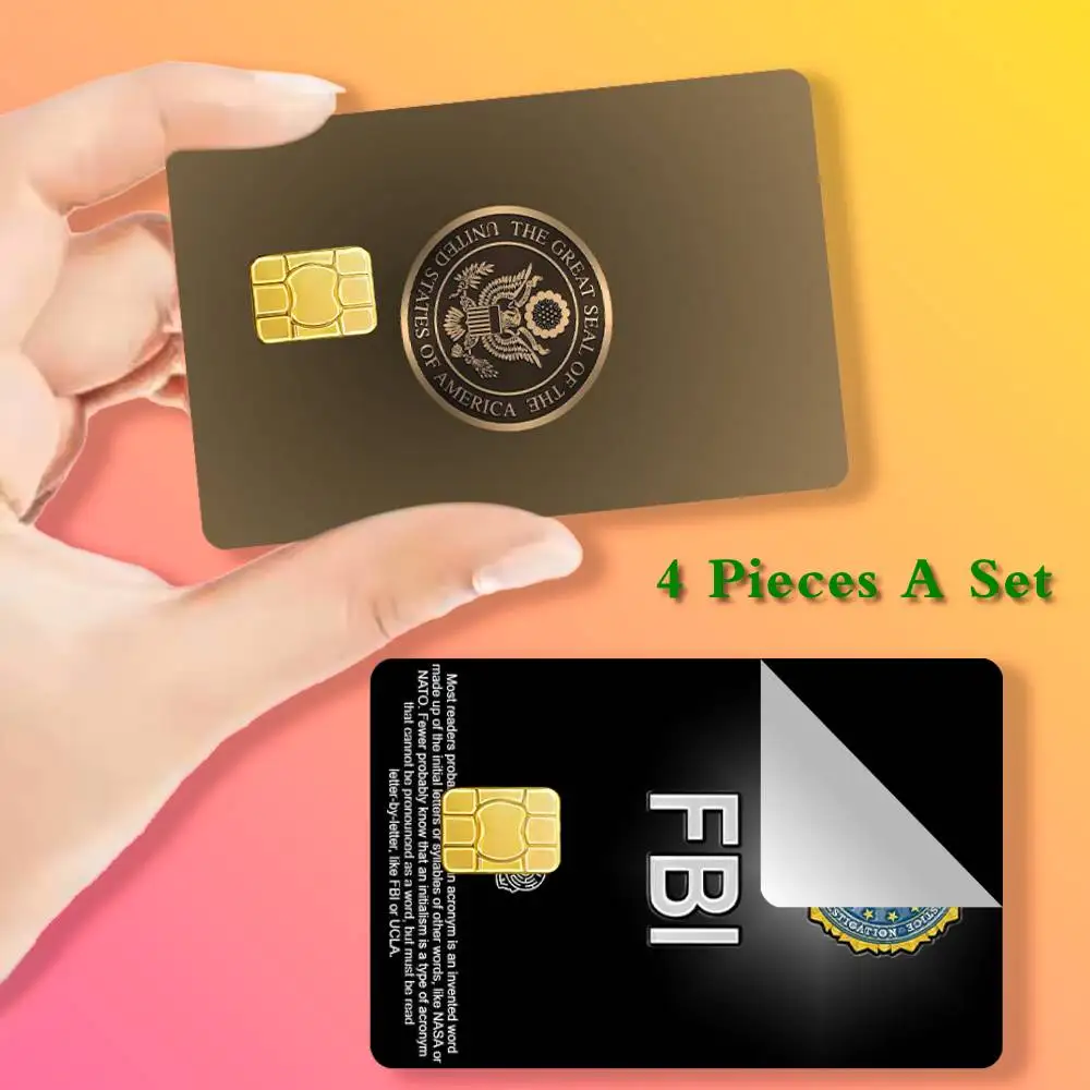 

USA F-FBI P-POLICE Card Stickers Cover Film Sticker for Debit Credit Bank Card Waterproof