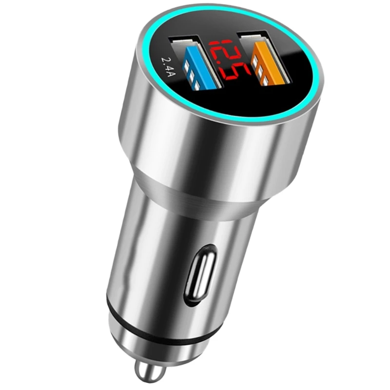 Ładowarka samochodowa USB 2-portowa do podróży rodzinnych PD QC3.0+2.4A Szybkie ładowanie telefonu