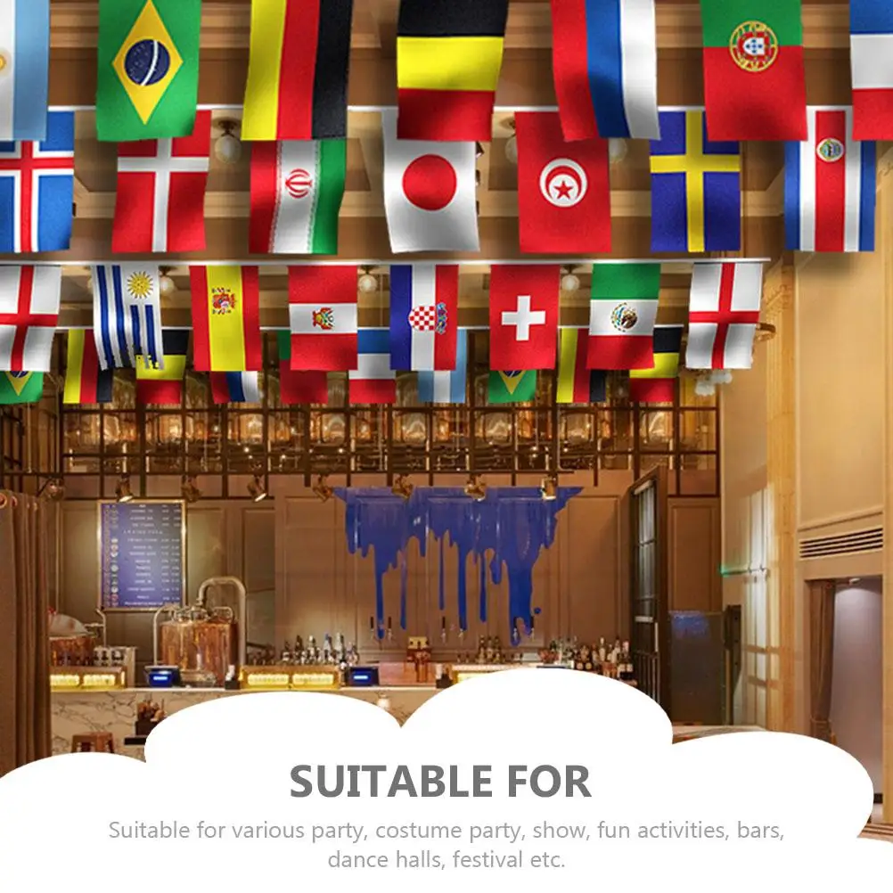 String International Flag Banner 10m String Flag Banner Decorative Cloth Party Sports Classroom
