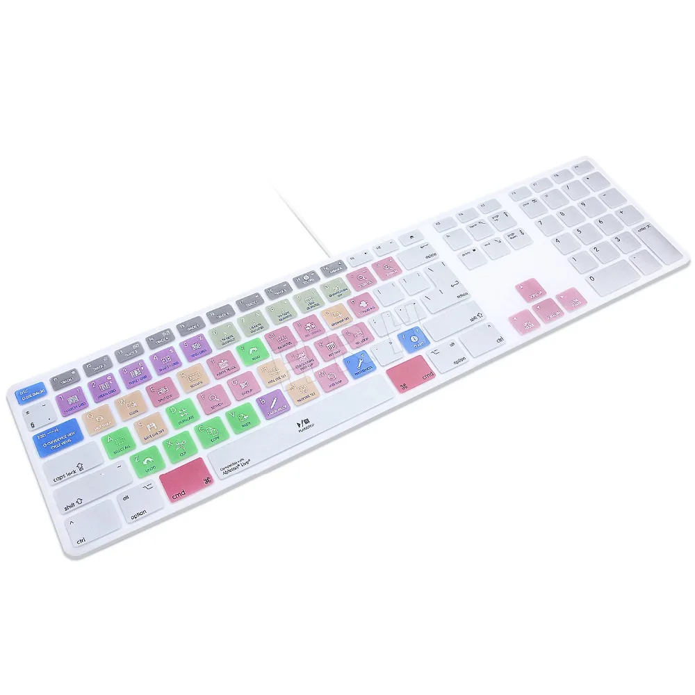 For Apple Keyboard with Numeric Keypad Wired USB Ableton Live Hot keys Design Keyboard Cover Skin For iMac G6 Desktop PC Wired