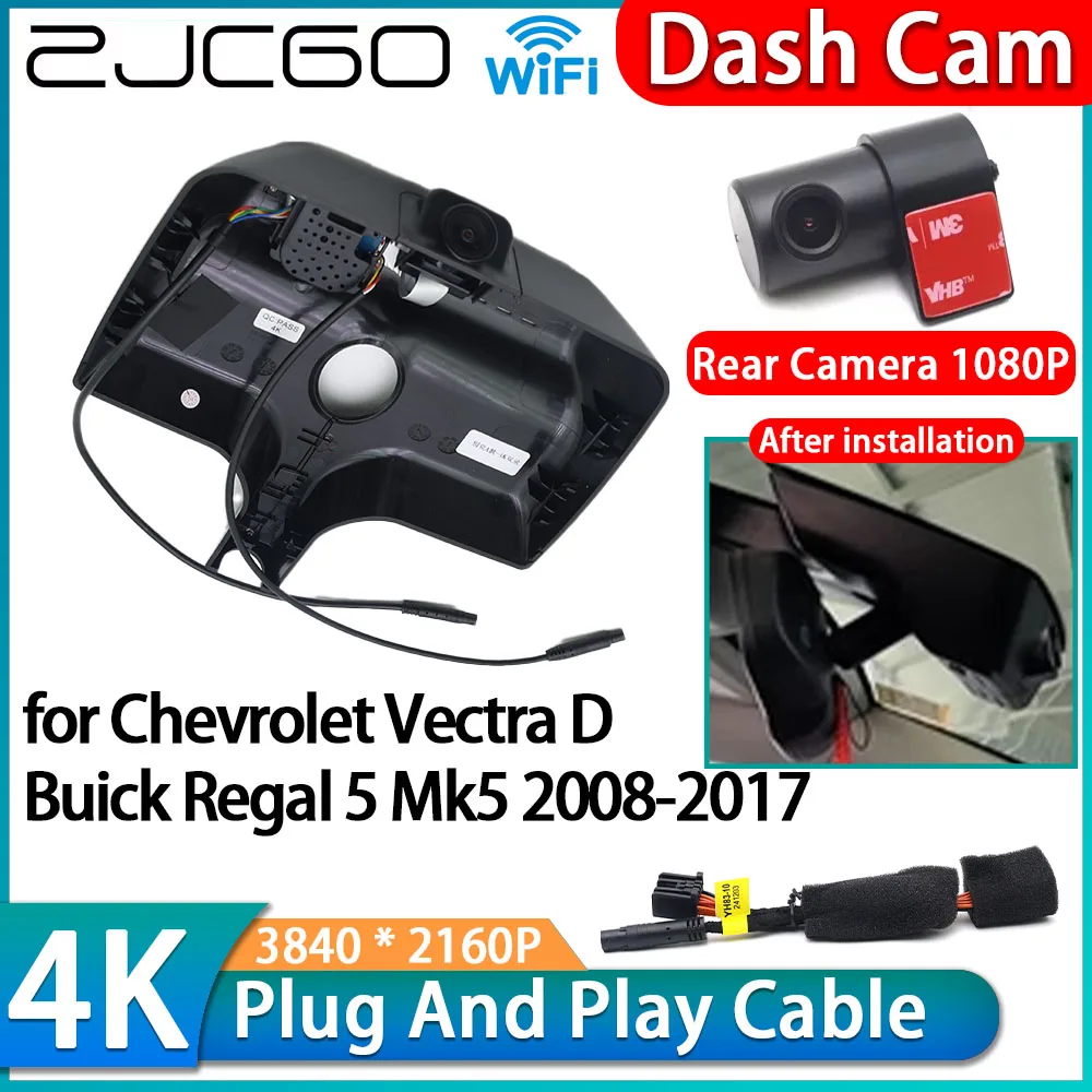 ZJCGO für Chevrolet Vectra D Buick Regal 5 Mk5 2008-2017 4K WLAN DVR Videorekorder Dashcam Vorder- und Rückkamera mit Schleifenaufzeichnung