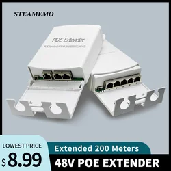 STEAMEMO 1/2/4 Port POE Extender Wodoodporny 100Mbps POE Repeater IEEE802.3AF/AT Standard For POE Camera Reverse POE Switch