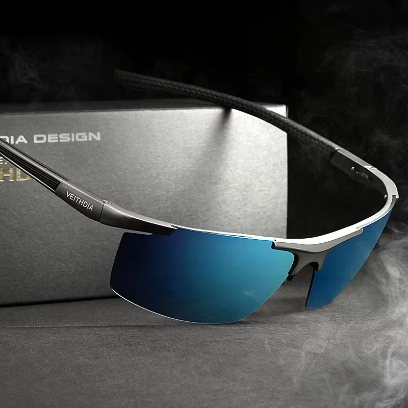 Hot selling：2025 Latest Trendy High-End UV400 Polarized Sunglasses for Men Rectangular Shaded Sun Glasses Metal Frame Gaf