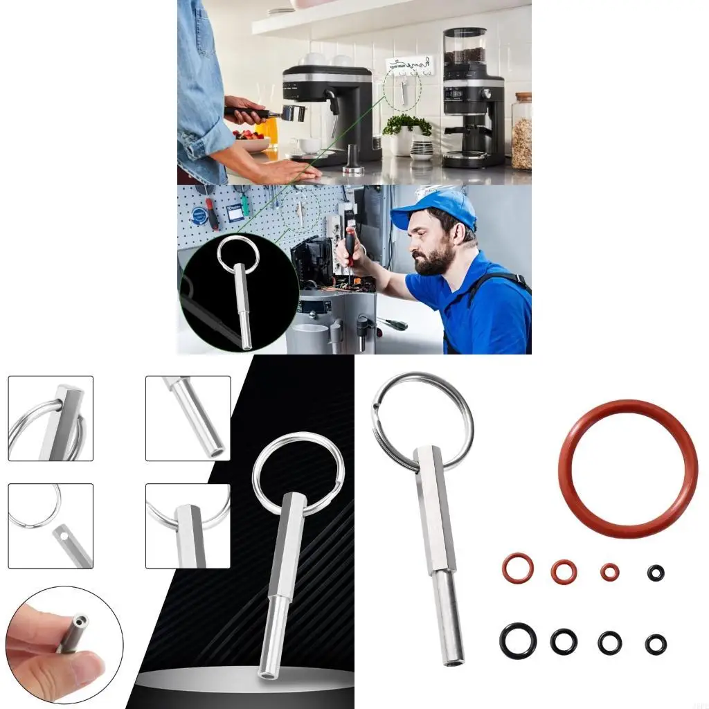 J6PE Assorted Silicone Seal for Coffee Machine Repair, 86 Piece Gasket Set with Red and Black Seals and Manual Tool for Routine