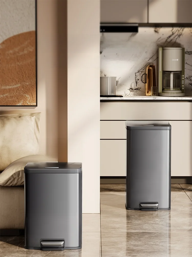 

Kitchen Tra Can Stainl Steel Foot Pedal Large Capaci Bin for Living Room And Batoom Home Use Waste Disposal Tool