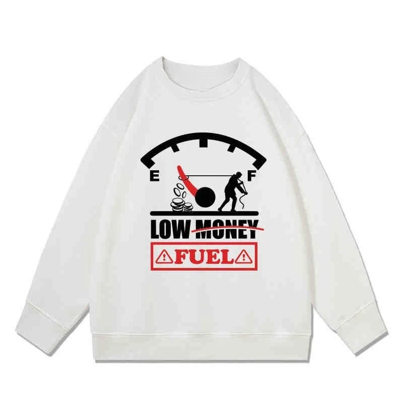 

Масломер с локомотивом с низким содержанием денег, забавный свитер с круглым вырезом и принтом, осенне-зимний мужской и женский свободный повседневный свитшот