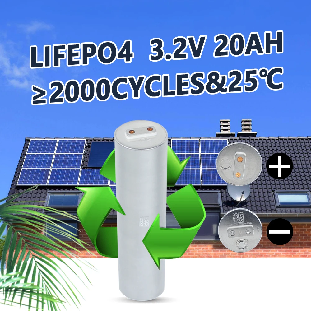 Rechargeable Batteries 34184 3.2V 20Ah Cylindrical LiFePO4 Battery Cell for Electric Bicycle/Scooter Solar Lights E-Bike Battery