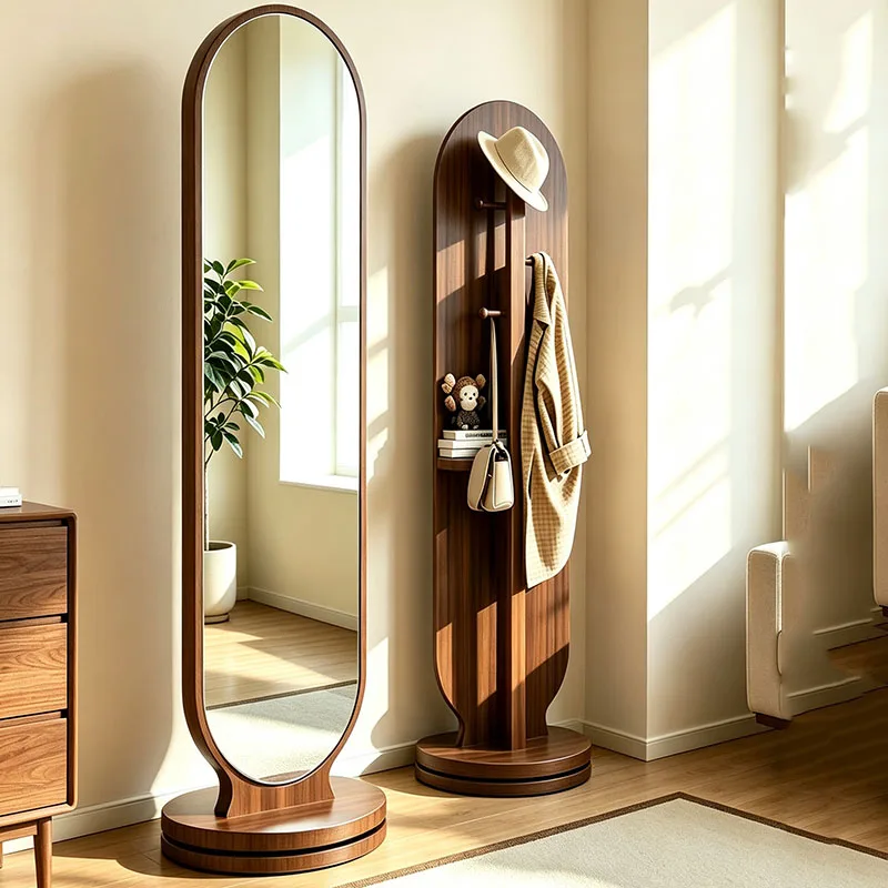 Frame Wooden Mirror Standing Full Body Aesthetic Girls Long Makeup Items Modern Mirror Funky Decoration Espelhos Home Products