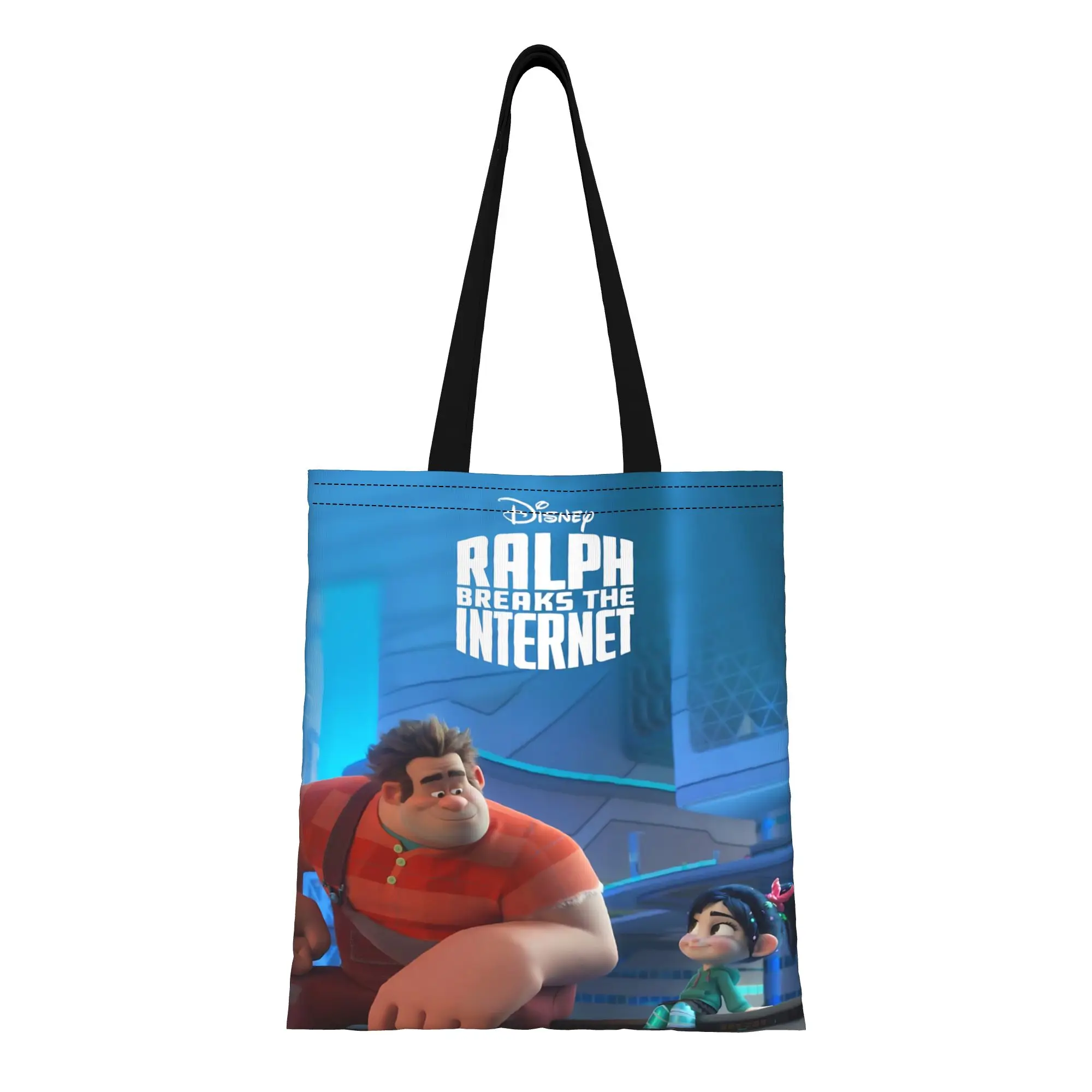 

1PC first day of school Funny Disney animation Canvas Wreck It Ralph Canvas Tote Bag Women'S Shoulder Handbag