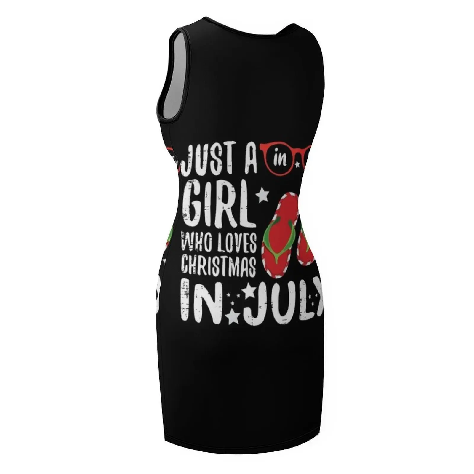 مجرد فتاة تحب عيد الميلاد في يوليو تي شيرت بلا أكمام فستان الشمس فساتين السيدات للنساء 2025 فساتين السيدات صيف 2025