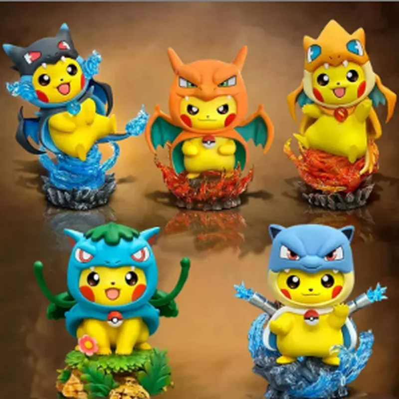 

Cute Pikachu Cosplay Model Figurine Pet Geng Ghost Fire Dragon Water Arrow Turtle Bulbasaur Seed Cos Pikachu Cosplay Model