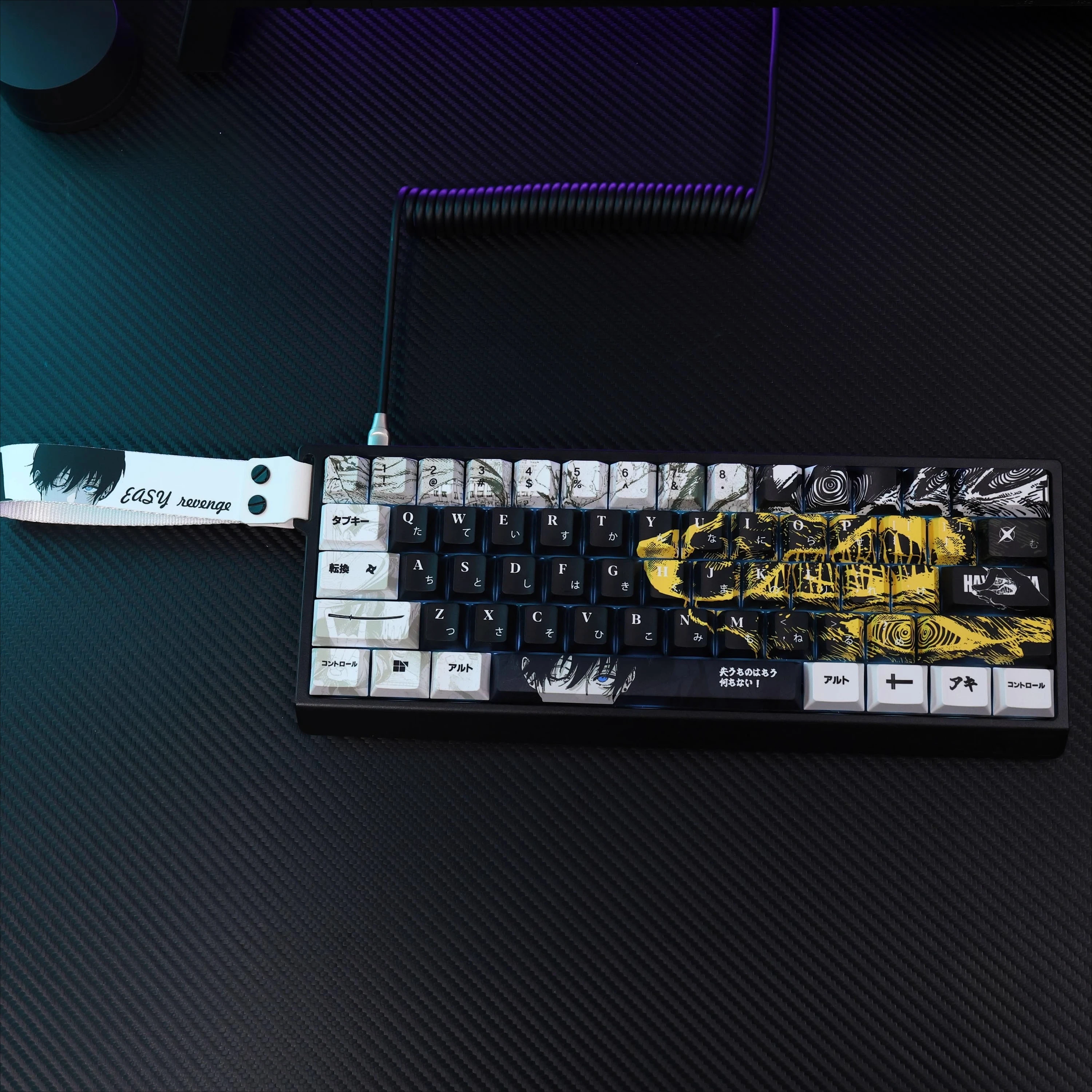 Hayakawa Anime Keycaps Set PBT Sublimation Keyboard Caps Customized Cherry Profile Keycaps for Mechanical Keyboard Accessories