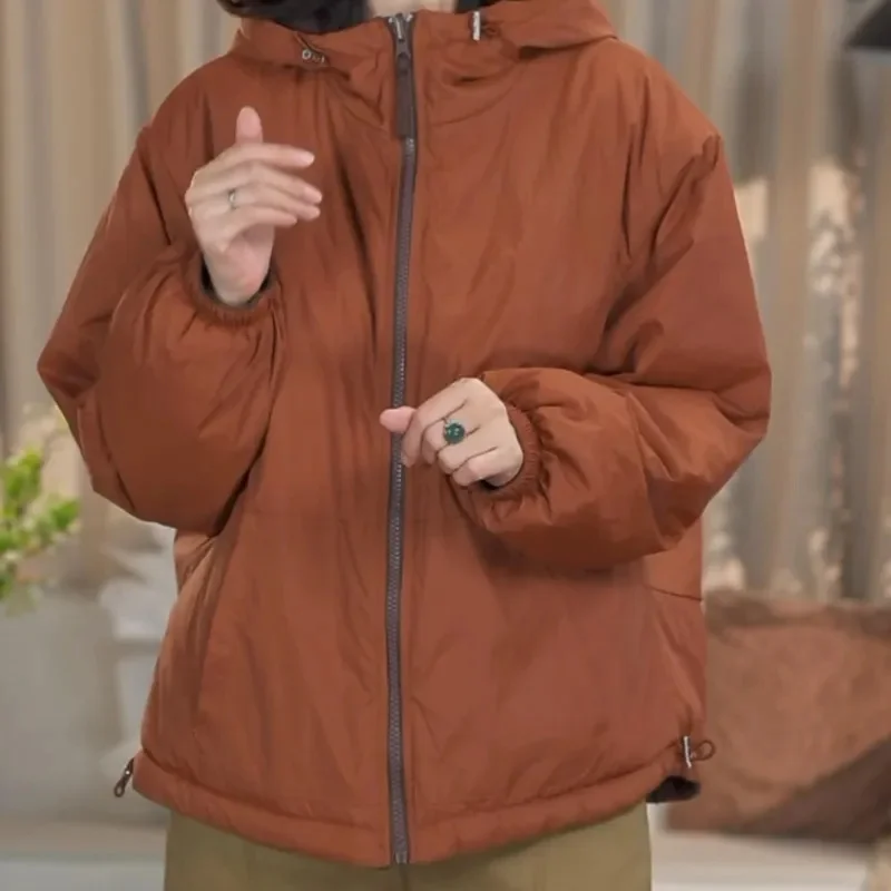 سيدة عادية المرقعة سترات معطف المرأة الكورية ارتداء على كلا الجانبين قطنية عالية الجودة الشتاء فام موضة الرباط أسفل سترة قطن #1