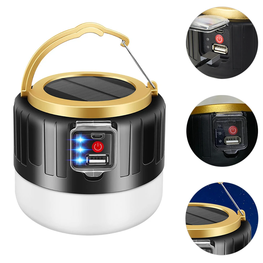 Water Proof Solar LED Tent Light Rechargeable Batteries Camp Lights for Abs Emergency