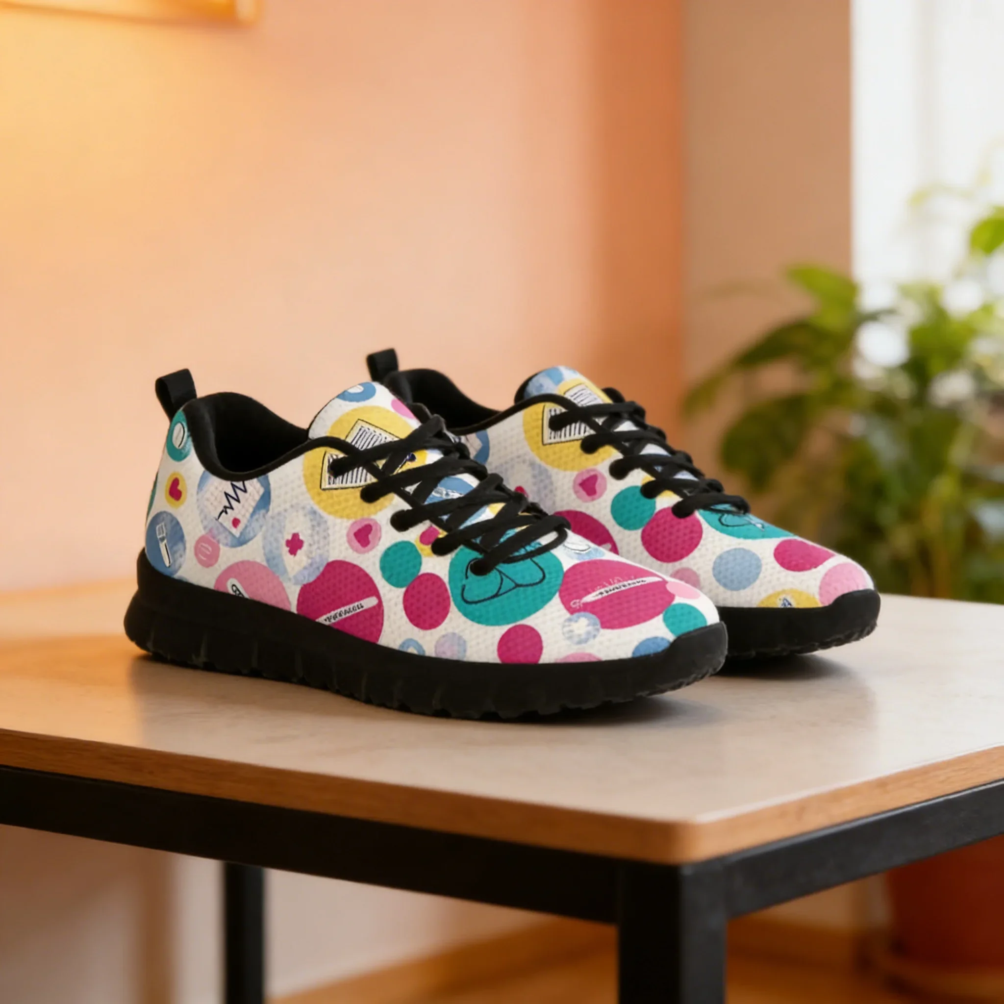 

Женские кроссовки с мультяшным принтом для медсестер: милые, мягкие, на плоской подошве, для весенней работы и комфорта