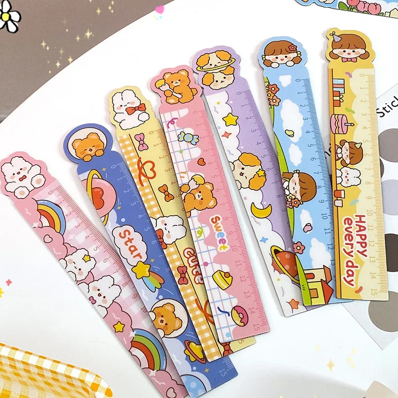 36 pcs/lot Kawaii Cartoon Magnetic Ruler Straight Rulers Bookmark Drawing Tool Promotional Stationery Gift School Supply