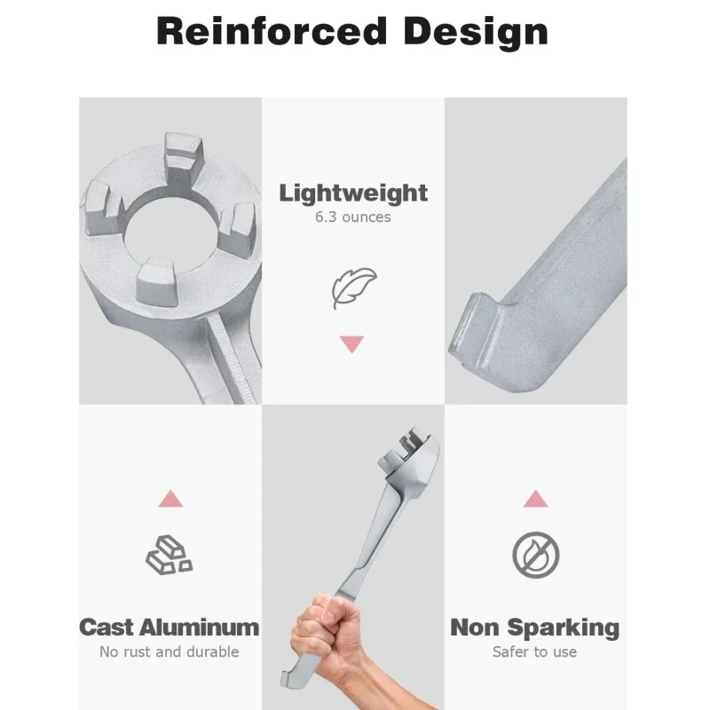 مفتاح براغي من الألومنيوم لفتح 10 ، 15 ، 20 ، 30 ، 50 ، 55 جالون برميل ، أداة فتاحة الأسطوانة