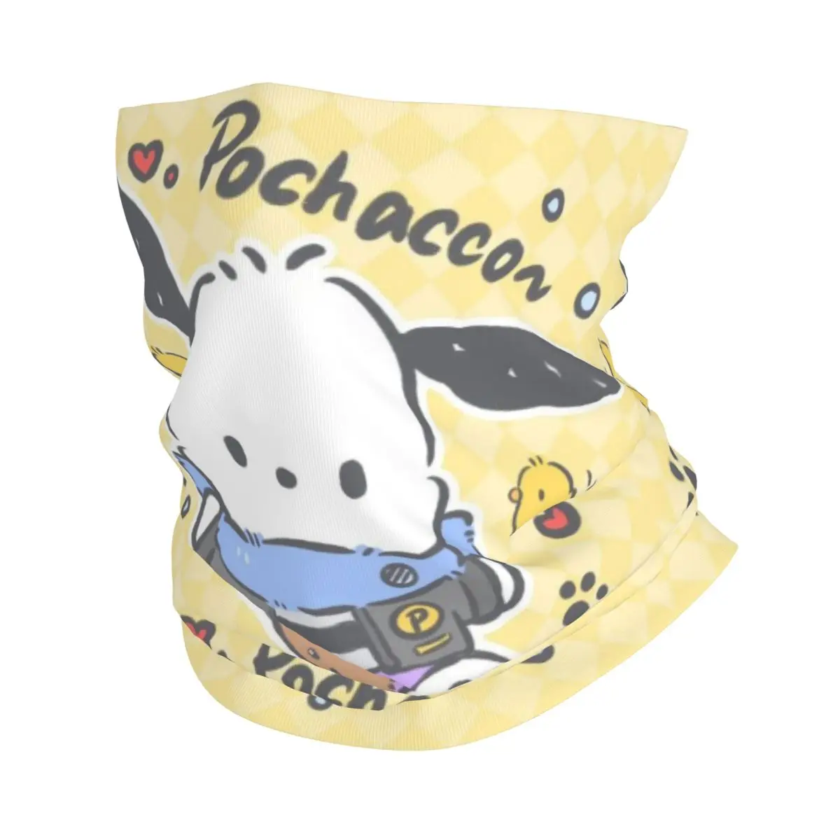 Custom Pochacco Neck Gaiter Men Women UV Protection Winter Kawaii Cartoon Bandana Scarf for Ski