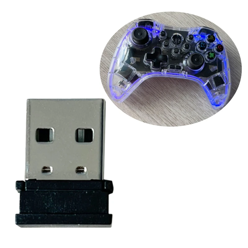 Bluetooth-compatible Mini Wireless Gamepad USB 2.4G Receiver For S03 RGB Wireless Joystick Gamepad Controller Converter