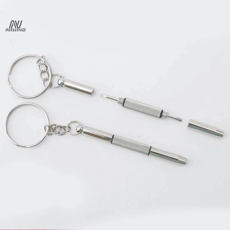 2Pcs Home Sunglasses Eyeglass Cellphone Watch Repair Keychain Screwdriver Tool