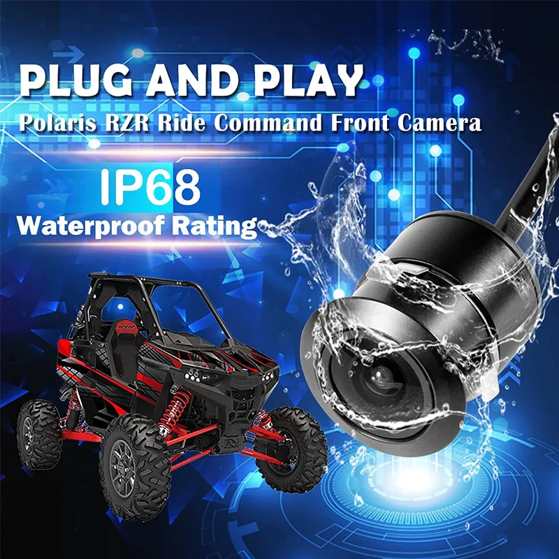 Polaris RZR Ride Command Plug and Play HD Wide-Angle Waterproof Front Camera For Factory Installed 7