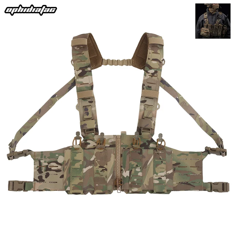 Ophidiantac משקל קל משקל חזה סיכת מערכת ציד האפוד פיצול הקדמי החזה הקדמי של חזה אסלה ציוד אקדח אוויר הולסטר