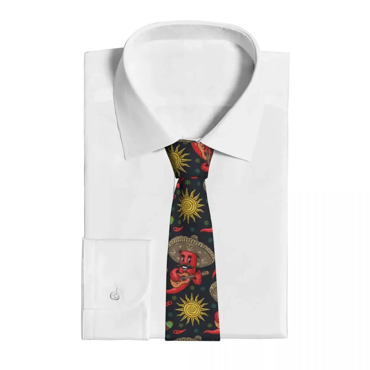 Classic Tie for Men Silk Mens Neckties for Wedding Party Business Adult Neck Tie Casual Cartoon Chili Pepper Tie