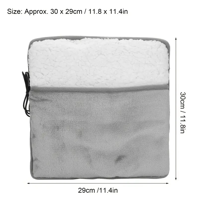 Almohadilla calefactora eléctrica Universal para pies, calentador de pies de felpa suave lavable de 30cm con carga USB para el hogar, estera calefactora para pies para invierno