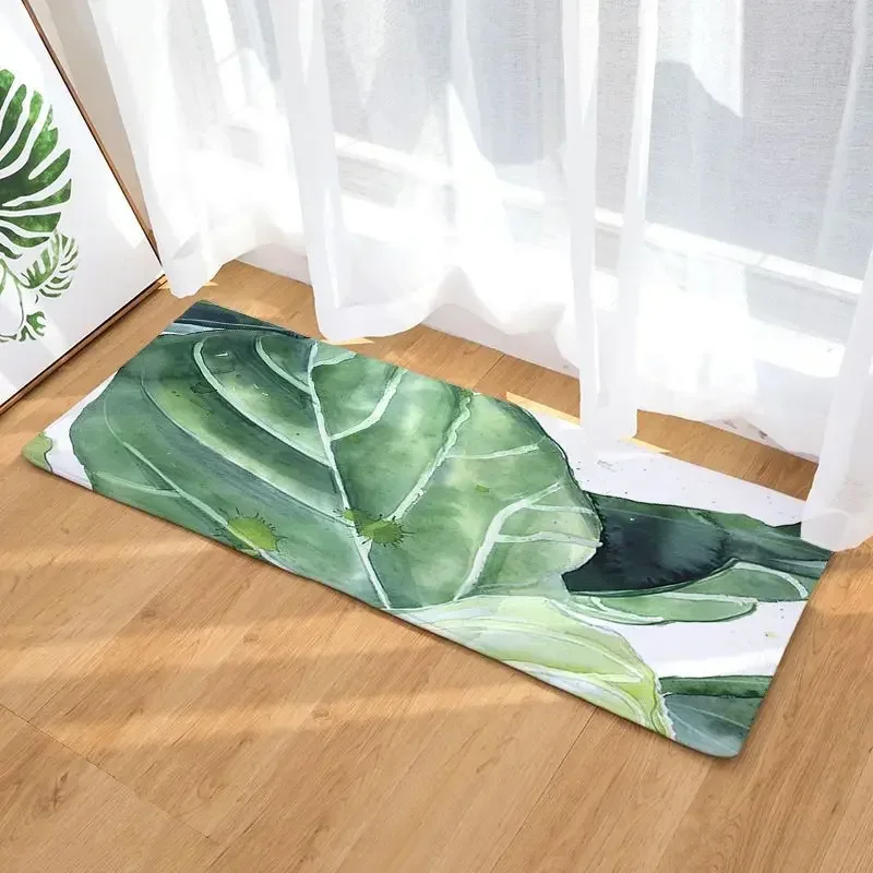 Foglie verdi tropicali zerbino d\'ingresso per piante camera da letto soggiorno corridoio pavimento per interni tappeto antiscivolo decorazione per