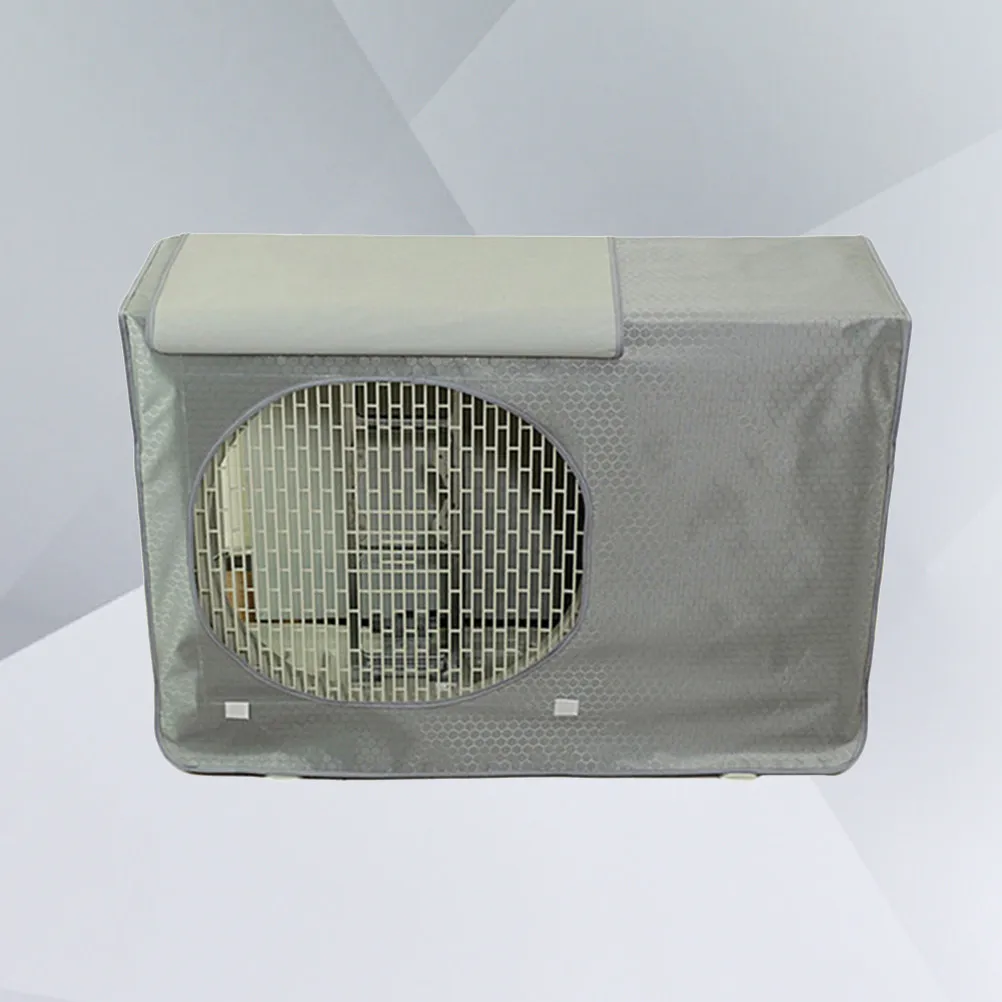 屋外エアコンユニットカバー-グレー-防水ポリエステル生地-防塵シールド-簡単清掃-エアコンカバー