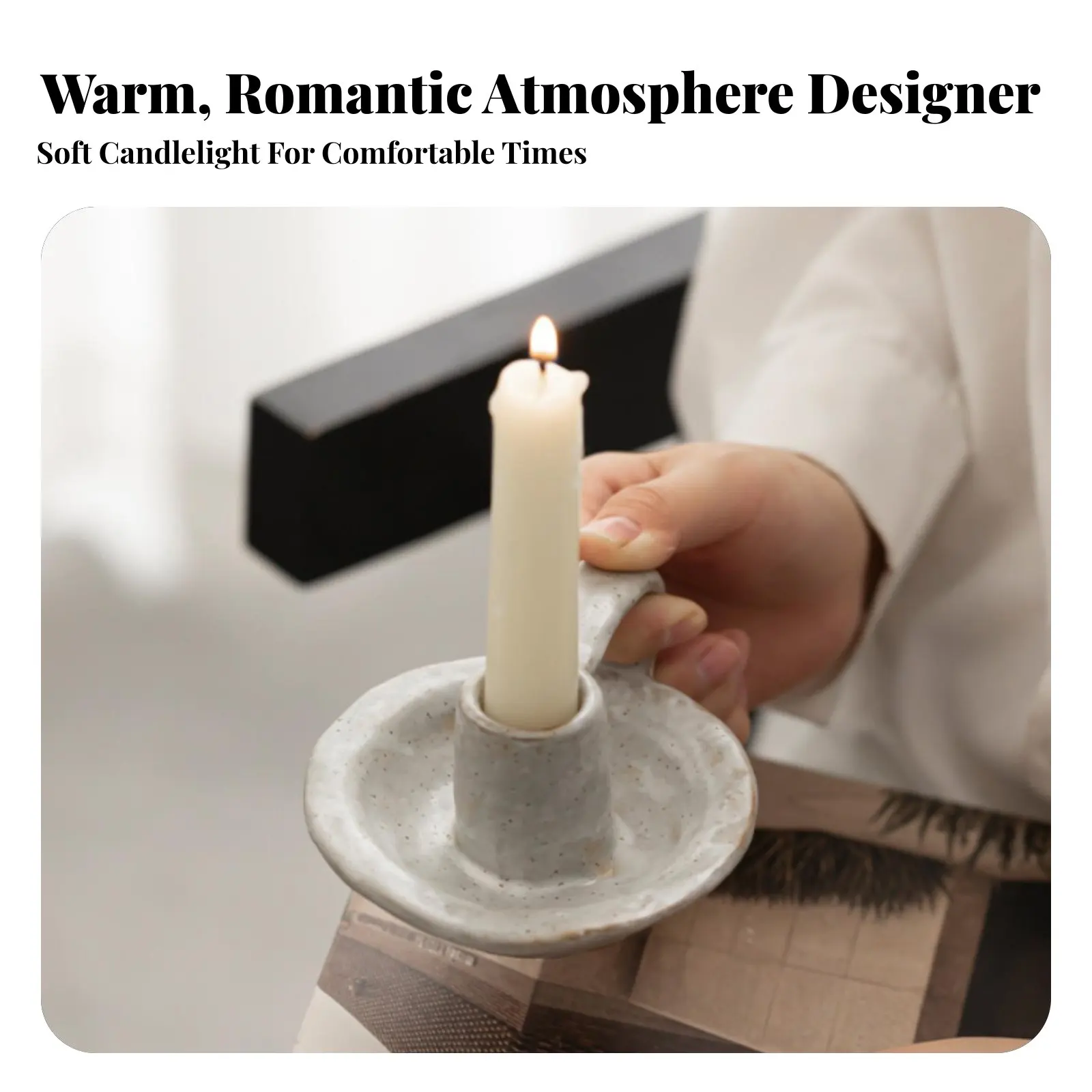 Nordic Ceramic Candle Holder, Modern Minimalist Table Decor, Creative Home Accent for Dining, Guesthouse, Romantic Ambience view 4
