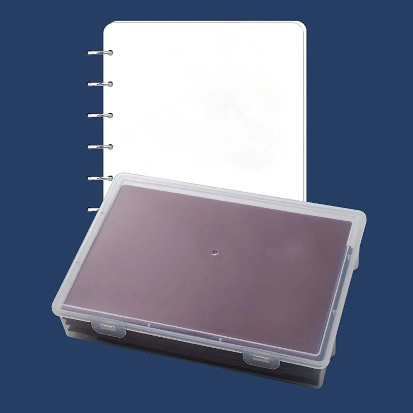 

File Container Box Supplies Clear Storage Holder Durable with Cover Organizer Portable for Documents Paper Home Magazine Office