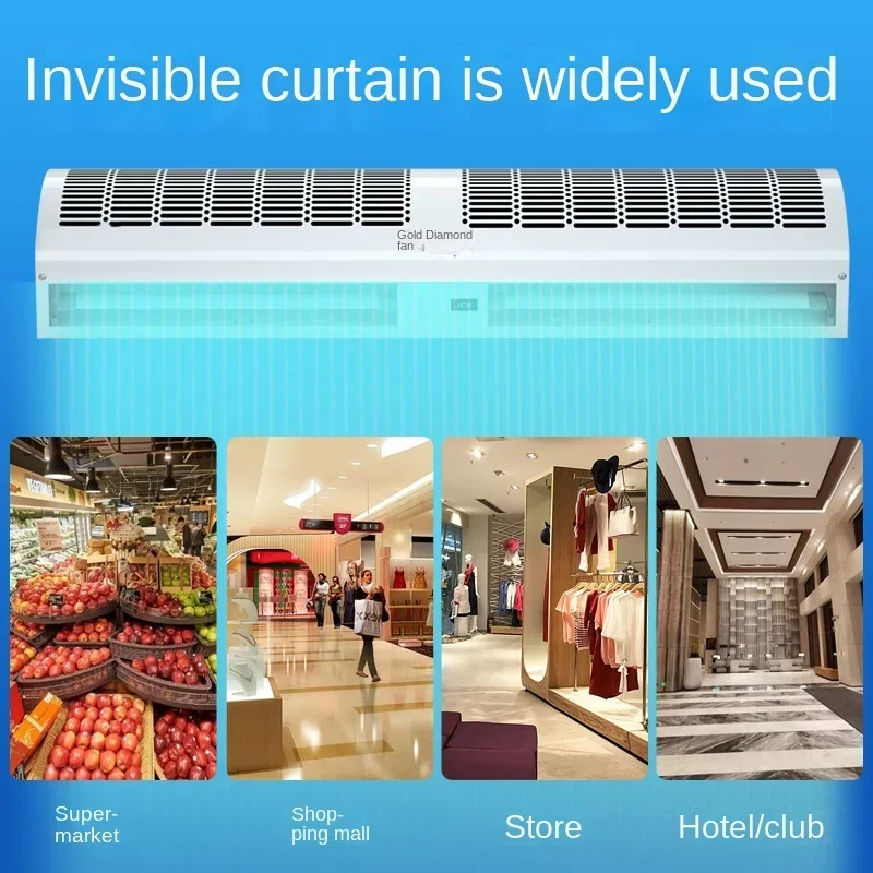 220V Air Door Air Curtain Windproof and Energy-saving Commercial Wind Curtain for Supermarket Cold Storage