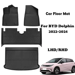 Car Floor Mats For BYD Dolphin 2022-2025 Trunk Mat Waterproof Non-slip Foot Pad Carpet Kit Floor Liner LHD RHD Car Accessories
