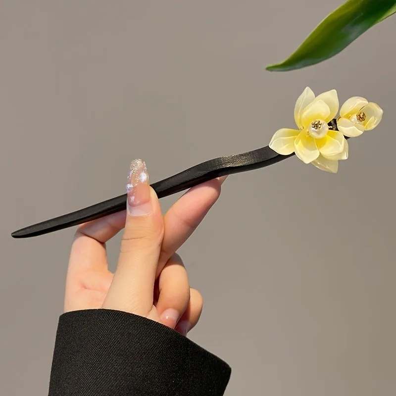 Изысканные и элегантные аксессуары для волос с цветочным узором для девочек на день рождения, красивые укладки, фиксированные палочки для волос, модный день рождения