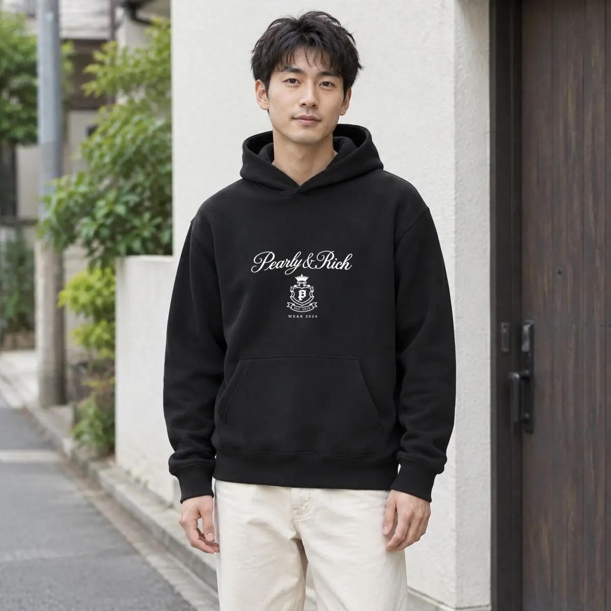 Decorative Script Shield Crest Badge Wear 2024 Autumn and winter new men's and women's hooded sweatshirts