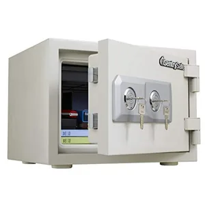 JBS-K310 JIS Japanese Industrial Standard 1 Hour Fireproof Safe for Home Use 3.5 gal 15 L A4 Flat Key Tray Gray White