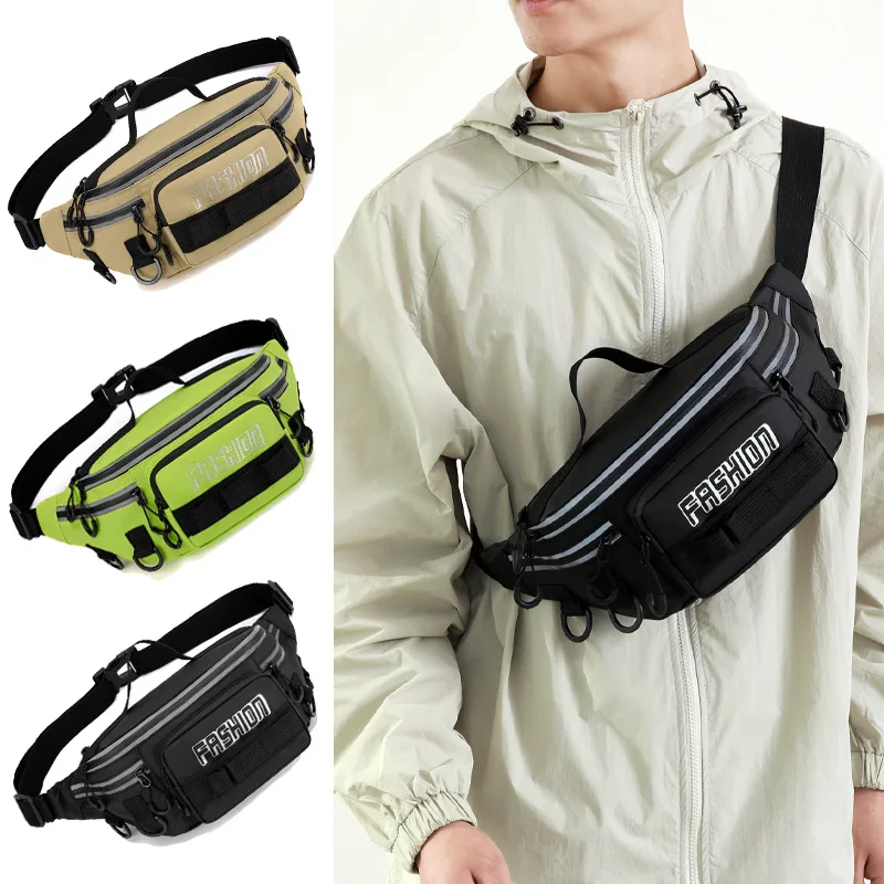 New Fashion Waist Bag Men's Chest Bag Night Riding Equipment Storage Crossbody Chest Bag Water-Resistant Sports Backpack