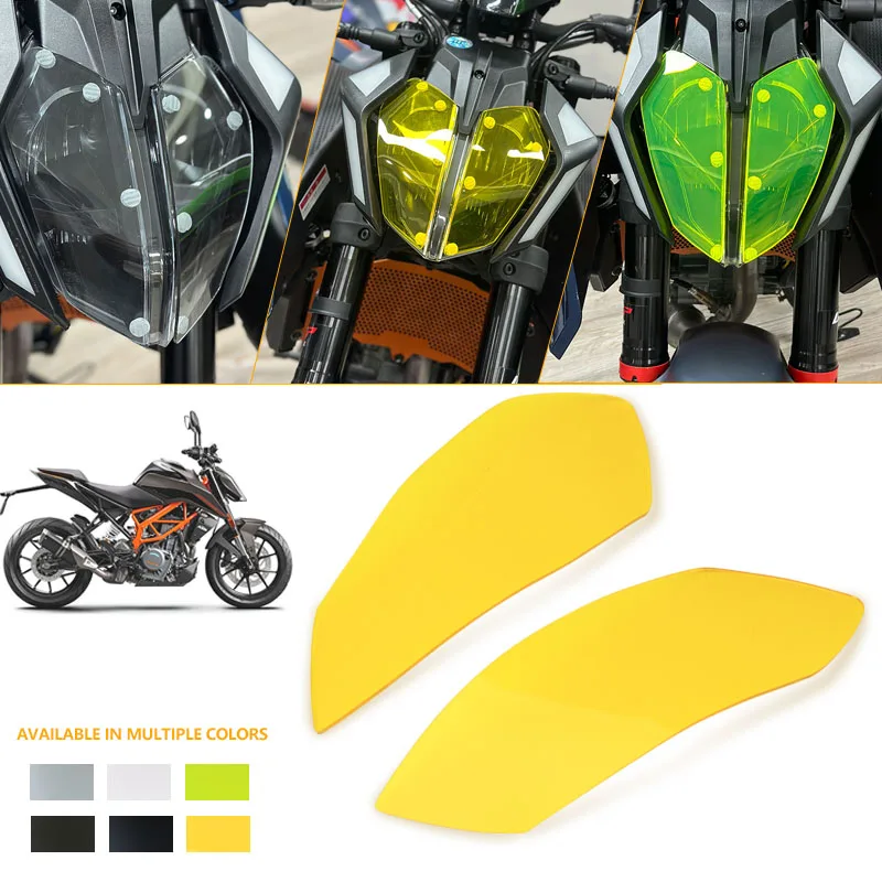 NEW 2024 Motorcycle Acrylic Front Headlight Guard Head Light Lens Cover Protector Fit For DUKE390 DUKE 390 2024