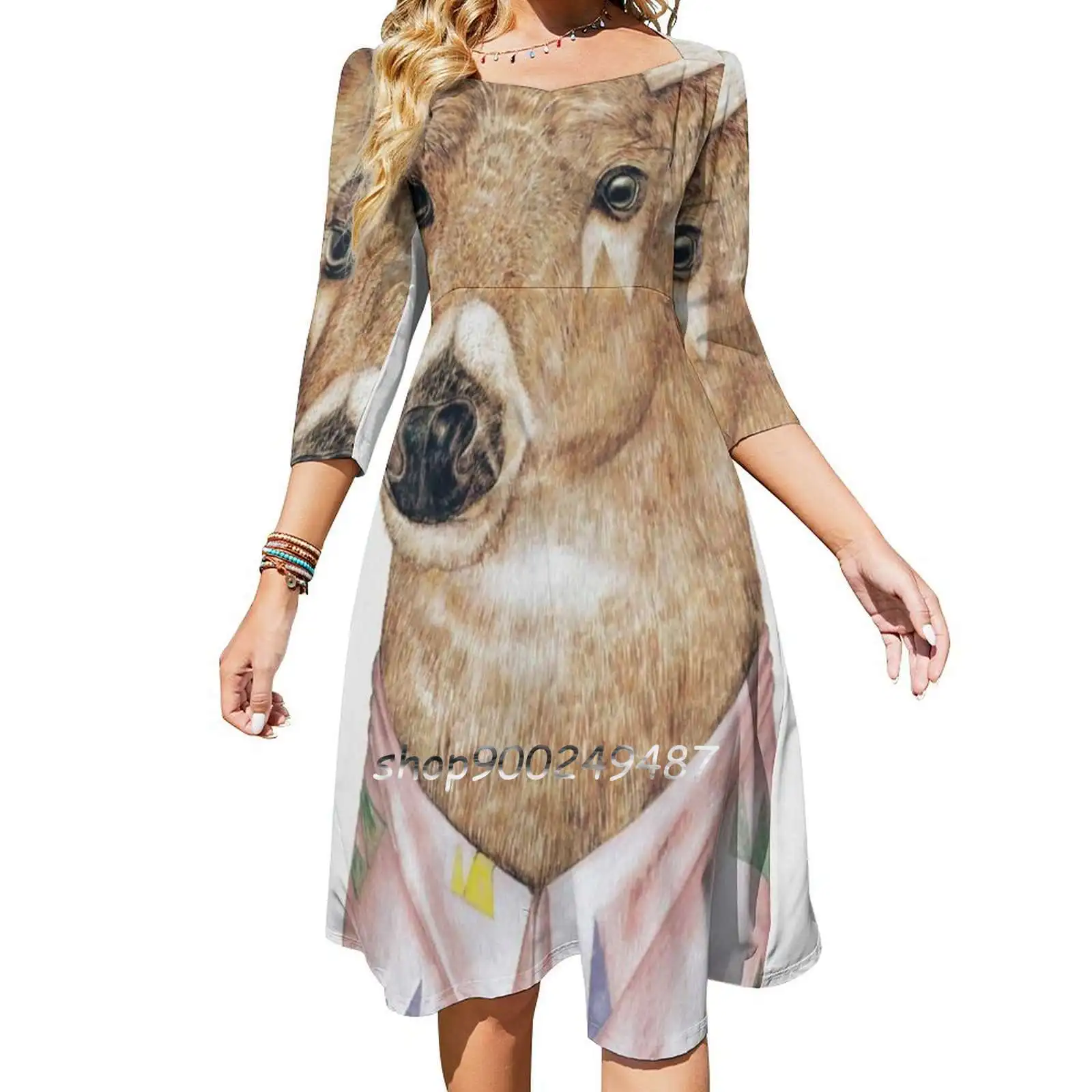 White-Tailed Deer Elegant Party Women Dress Slim Multiple Styles Dresses Casual Dresses Deer Fawn White Tailed Deer Woodland image 2