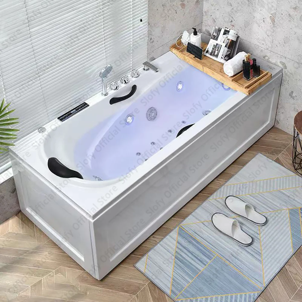 

Acrylic Bathtub Multifunctional Large Bathtub With Double-Sided Skirt Right Skirt Bathroom Furniture Multiple Configurations