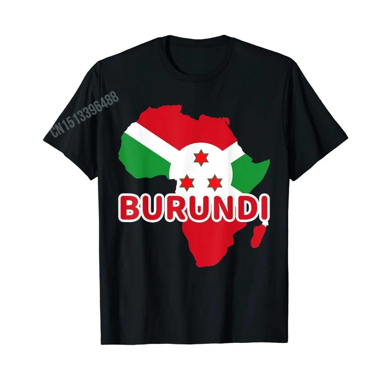 Men Women T Shirt More Design Burundi Flag In Africa Map T-Shirt Hip Hop Tops 100% Cotton  Tees