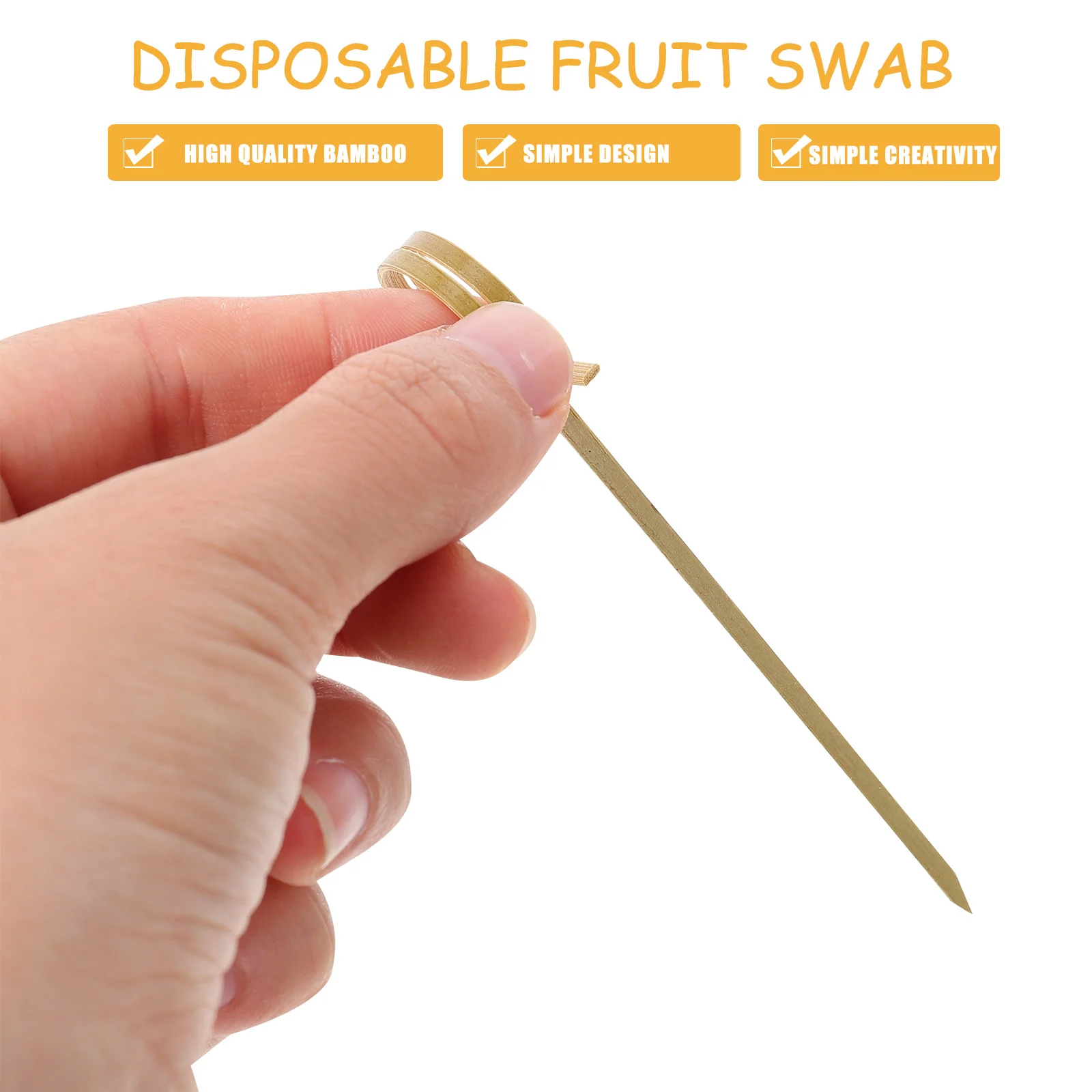 

100Pcs Bamboo Disposable Fruit Picks Cocktail Sticks Simple Design Food Forks Party Appetizer Festival Food Picks