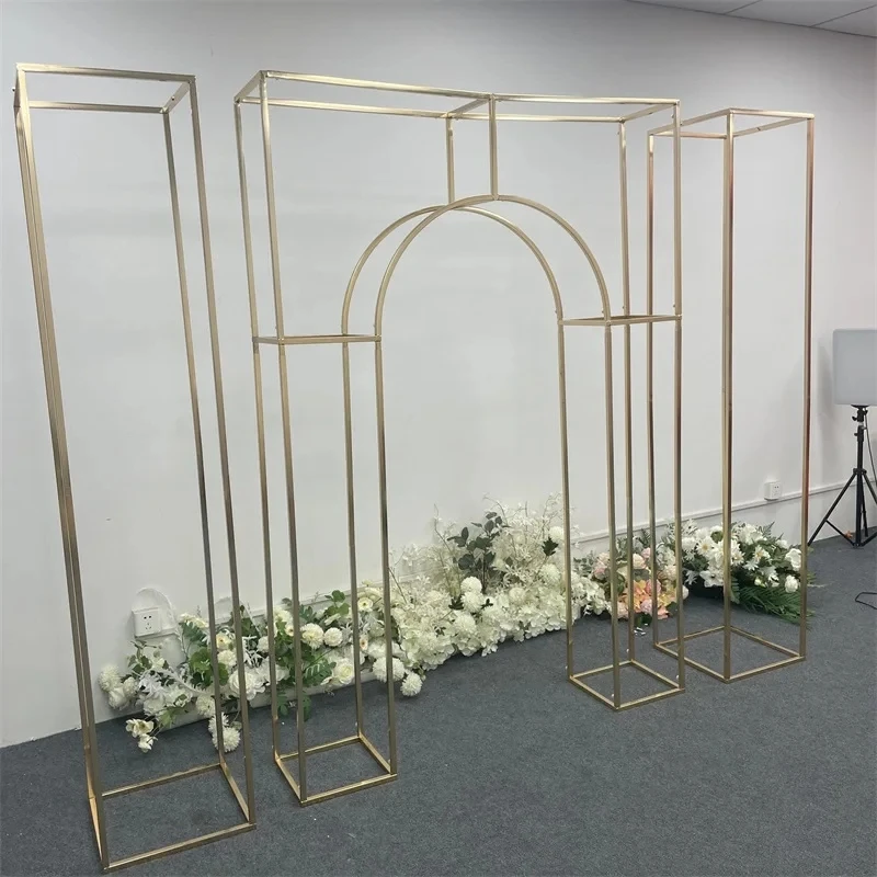 

Wedding Iron Screen Framework, Stage Decoration, Outdoor Decorative Flower Shelf, Party Background, Gilded Arch, New, 2023, 1 Pc