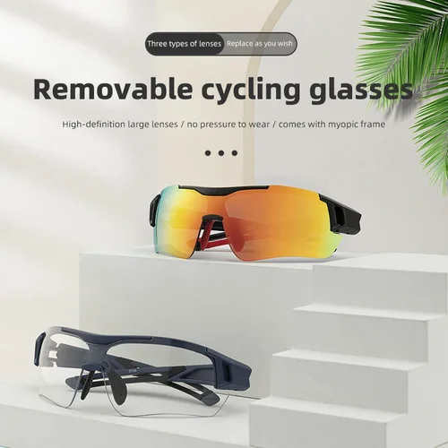 Imagen 2 del producto ROCKBROS gafas de bicicleta TAC polarizadas ultraligeras marco extraíble antideslizante cómodas gafas de sol para bicicleta equipo de ciclismo