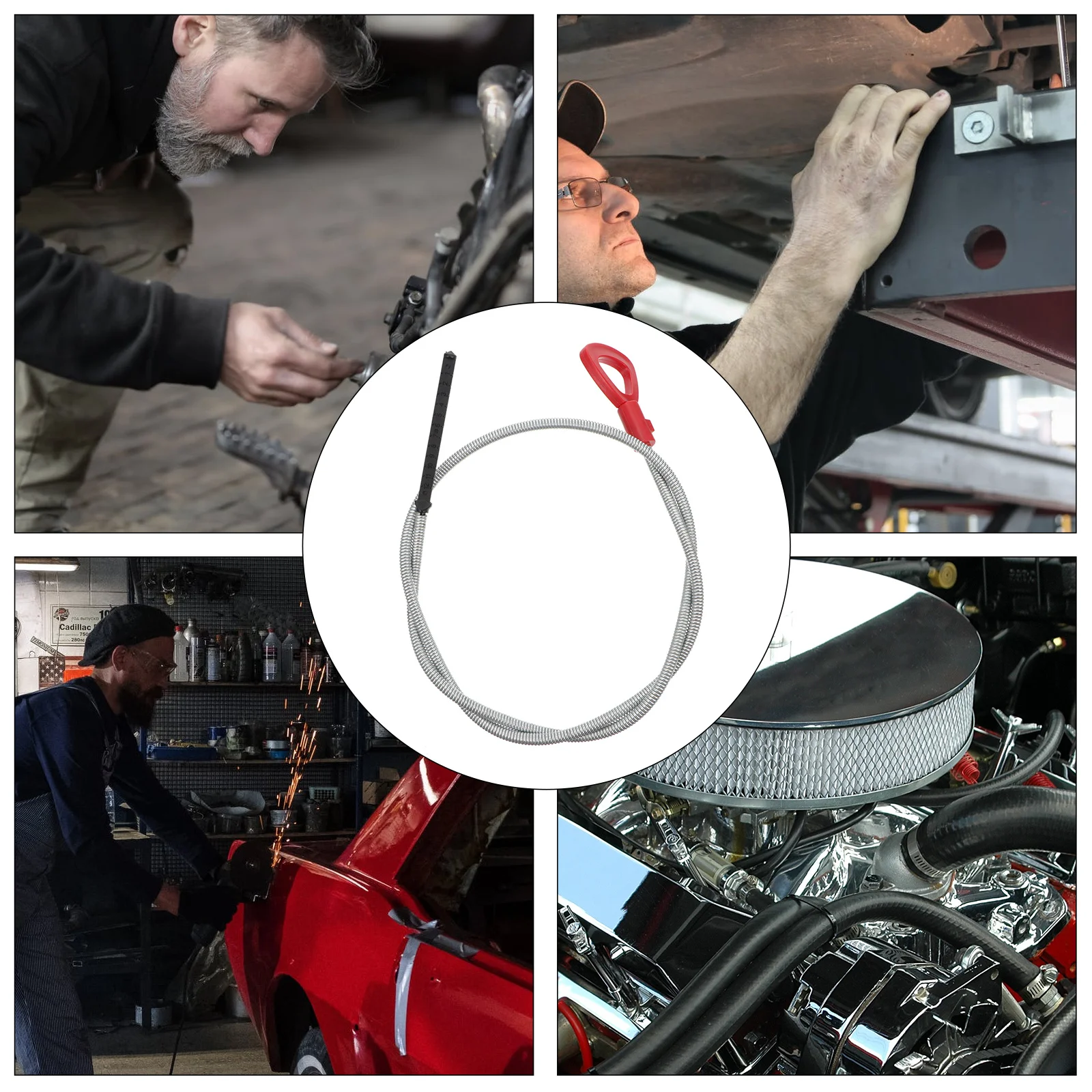 

Replacement Engine Oil Level Dipstick Bright Handle Easy Read Measuring Tool Vehicle Accessory Auto Oil Check Vehicle Accessory